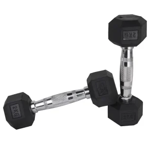 Par de mancuernas Fire Sports de Caucho Negro 2Kg