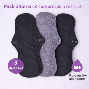 1610 PACK DE 3 COMPRESAS DE TELA REUTILIZABLE