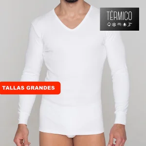 9254b CAMISETA MANGA LARGA AFELPADA TÉRMICA . CUELLO V