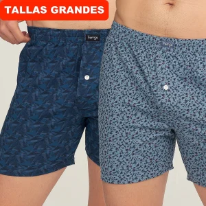 418b PACK 2 BÓXERS ESTAMPADOS PAJARITAS Y FLORES