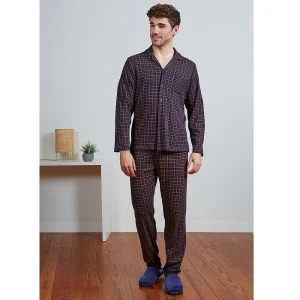 PIJAMA AFELPADO CAMISERO CUADROS