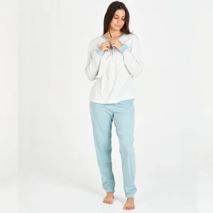 PIJAMA MUJER INVIERNO AZUL CIELO
