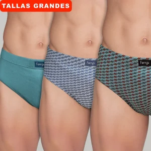 440b PACK 3 SLIPS CERRADOS ESTAMPADOS CUBOS