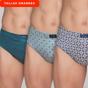 441b PACK 3 SLIPS CERRADOS ESTAMPADOS ROMBOS