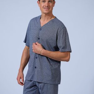 PIJAMA HOMBRE CORTO ABIERTO BOTONES