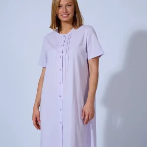 CAMISÓN ALGODÓN MUJER LISO LILA