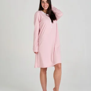 CAMISÓN AFELPADO ROSA DE MANGA LARGA