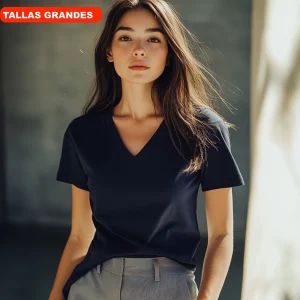 7834b CAMISETA MANGA CORTA ANCHA . CUELLO V