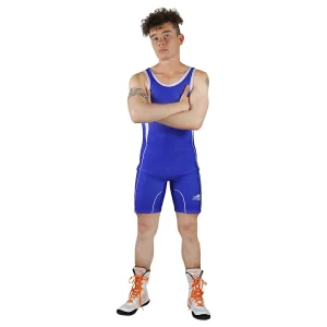 Butarga, leotardo o maillot Juvenil/Adulto de Lucha o Wrestling kids Singlet Azul