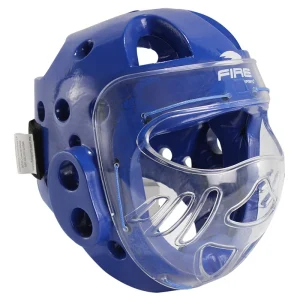 Careta protectora con mica Fire Sports para KARATE Azul