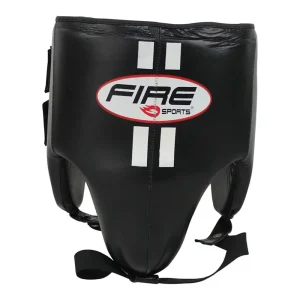 Concha Protectora con riñonera Fire Sports de piel para Box varonil M1 Negro