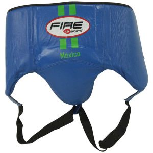 Concha protectora con riñonera Fire Sports de piel para Box varonil Azul