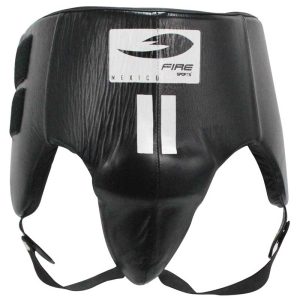 Concha protectora con riñonera Fire Sports Box (M2) de piel Negro/Blanco