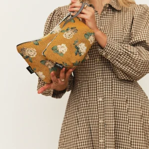 Neceser/estuche tejido jacquard flores rosas