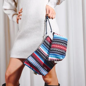 Neceser/estuche tejido manchego azul