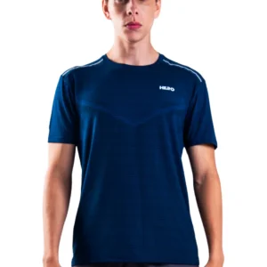 FRANELA DE CABALLERO LIGERA CON LINEA EN V HERO AZUL NAVY