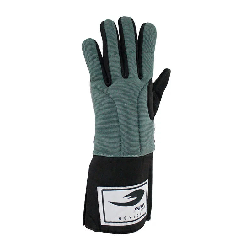 Guante de Esgrima Zurdo Fire Sports para 3 armas lavable Gris/Negro