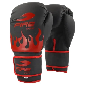Par de Guantes de PVC Fire Sports ONE para Entrenamiento Negro Rojo