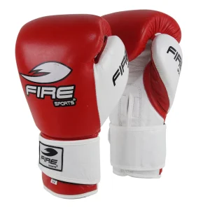 Par de Guantes de PIEL Fire Sports para Entrenamiento Rojo