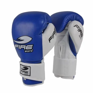 Par de Guantes de PIEL Fire Sports para Entrenamiento Azul