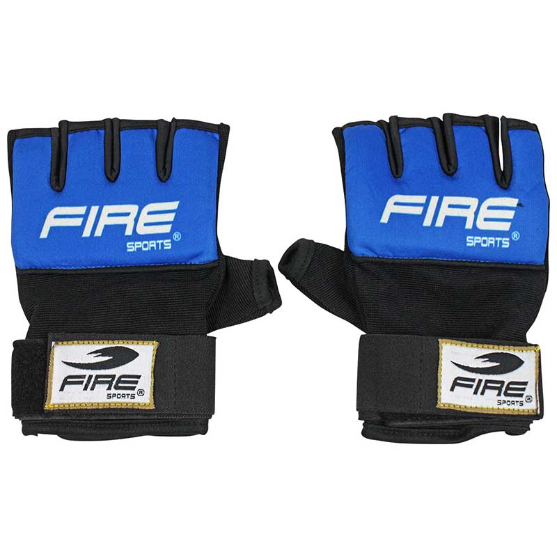 Par de Guantes de Gel con vendaje Fire Sports para box y artes marciales Azul/Negro - Imagen 3