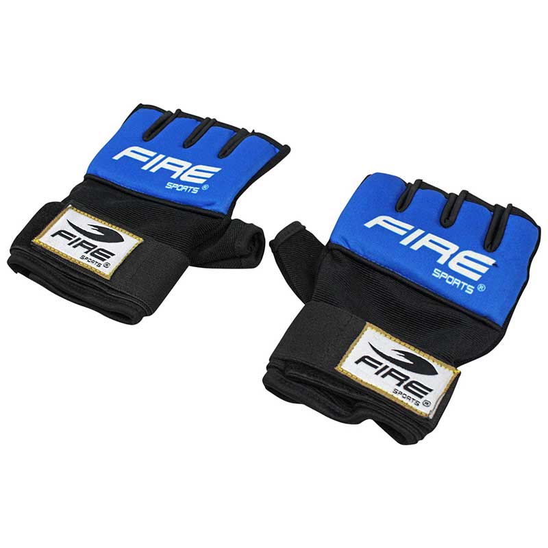 Par de Guantes de Gel con vendaje Fire Sports para box y artes marciales Azul/Negro - Imagen 4