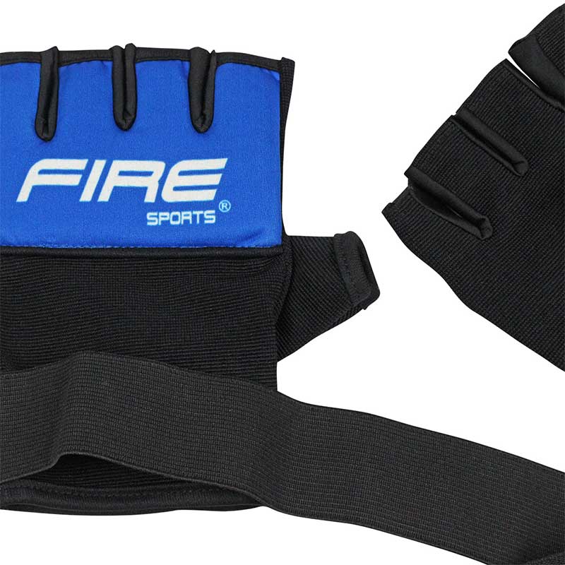 Par de Guantes de Gel con vendaje Fire Sports para box y artes marciales Azul/Negro - Imagen 5
