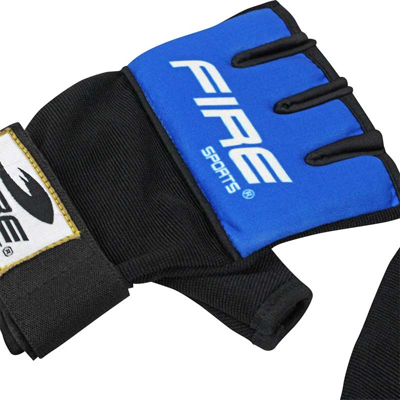 Par de Guantes de Gel con vendaje Fire Sports para box y artes marciales Azul/Negro - Imagen 6