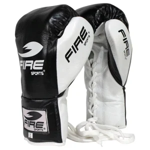 Par de Guantes PROFESIONALES Fire Sports de Piel Negro