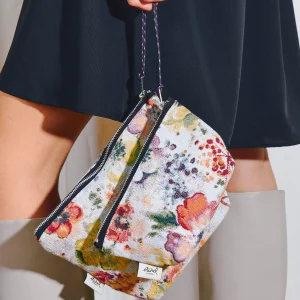 Neceser/estuche tejido jacquard flores amapolas