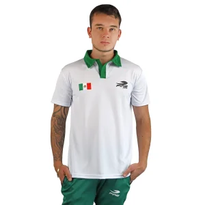 Playera tipo polo Fire Sports varonil con manga corta blanco