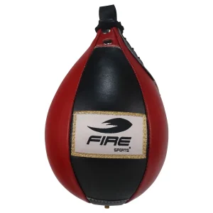 Pera Fija de Boxeo Profesional de piel para tablero Negro/Rojo