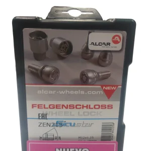 Alcar Wheel Lock ZEN215 Juego 4 Tornillos Seguridad Coche Nuevo