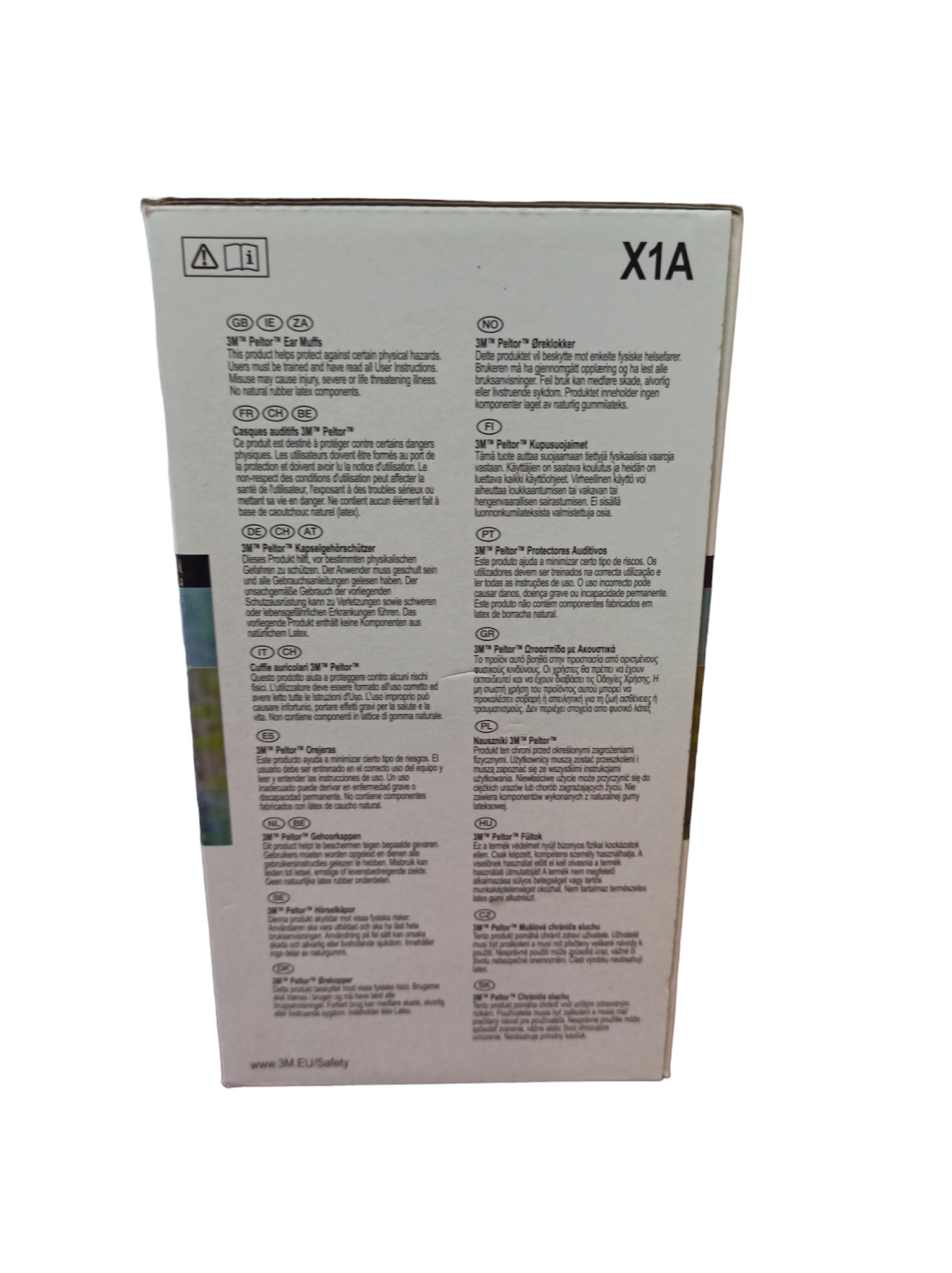 3M Peltor X1A Protector de Orejas Auditivo Talla SML Negra/Verde - Imagen 3