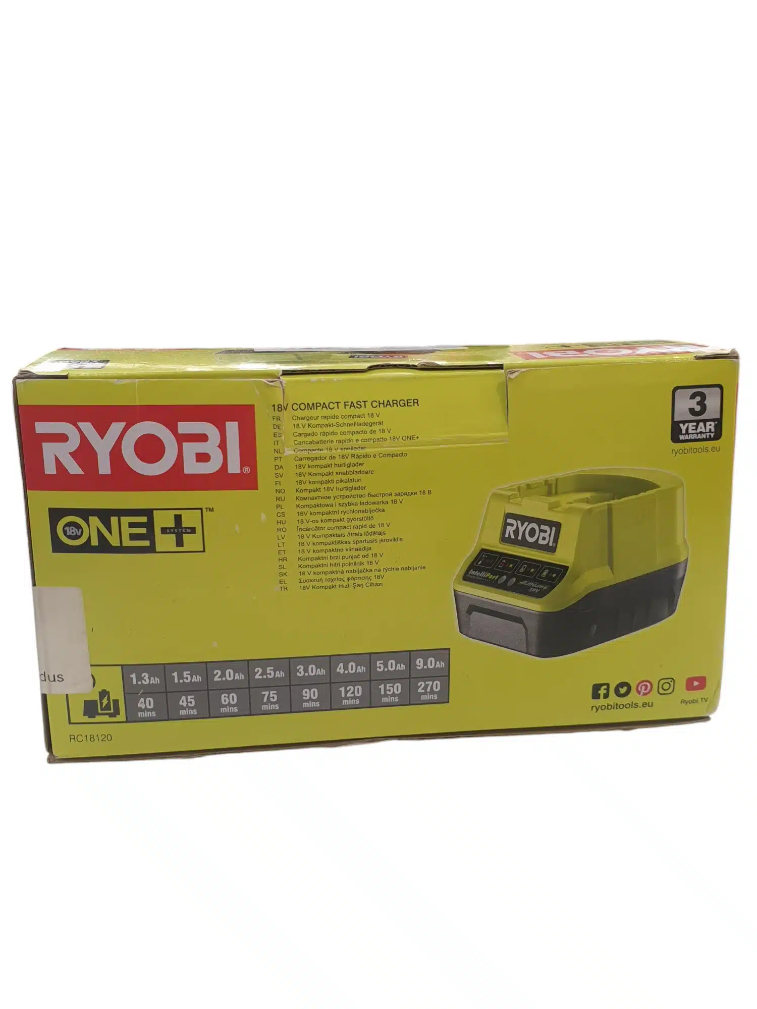 TechTronic Ryobi One+ RC18120 18V Cargador De Carga Rápida - Imagen 3