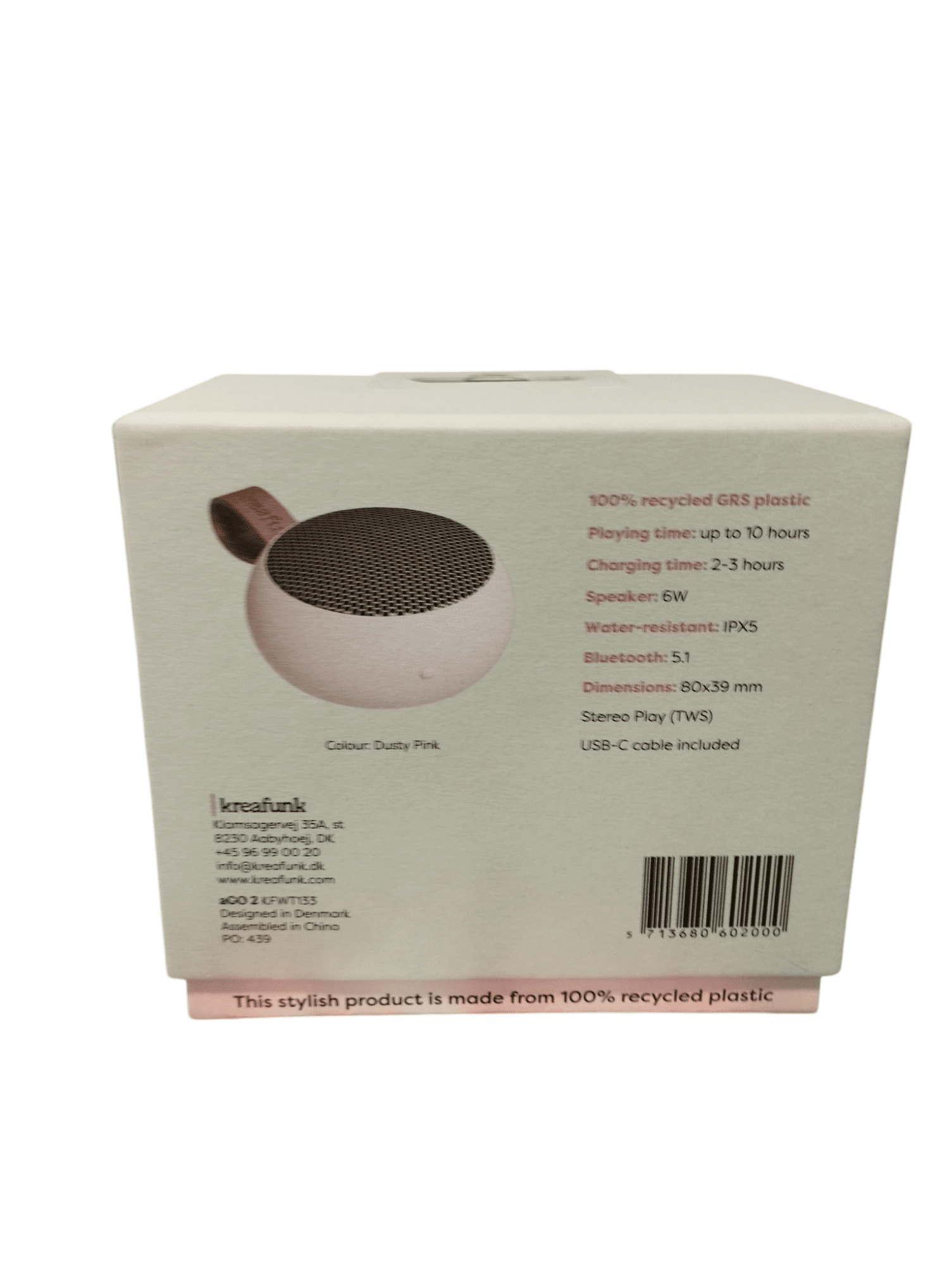 Kreafunk Ago 2 Bluetooth Speaker Altavoz Inalámbrico Rosa - Imagen 3