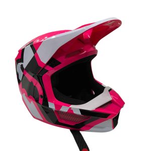 Casco Fox V1 Lux Junior Pink 2022 Talla 55-56 + Peto Proteccion (foto)