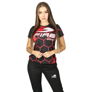 Playera Deportiva Fire Sports de Clase Negro Femenil