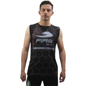Camiseta Deportiva Fire Sports de clase sin mangas Negro