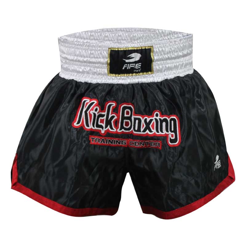 Short deportivo Fire Sports para Kick Boxing Negro