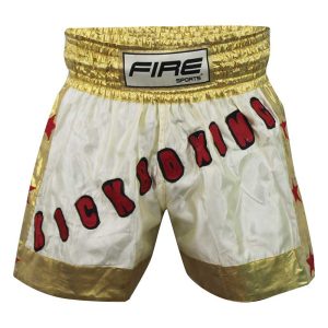 Short deportivo Fire Sports para Kick boxing (pantalón corto) Dorado