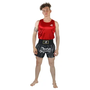 Uniforme de Muay Thai Fire Sports oficial para competencia completo Rojo