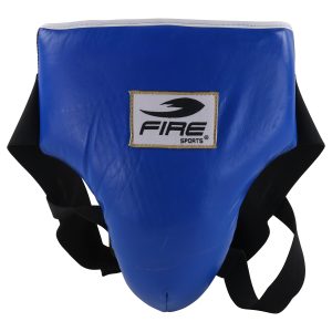 Concha protectora corta Fire Sports de piel para box Azul