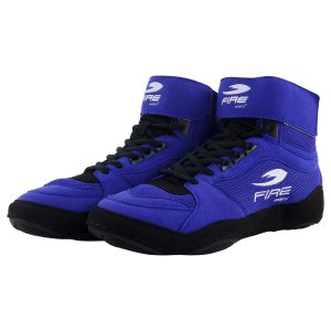 Par de zapatillas profesional para Boxeo Fire Sports Azul